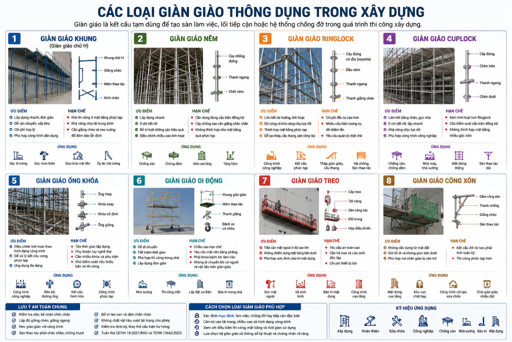 Các loại giàn giáo thông dụng trong xây dựng và cách lựa chọn phù hợp 5 cac loai gian giao thong dung
